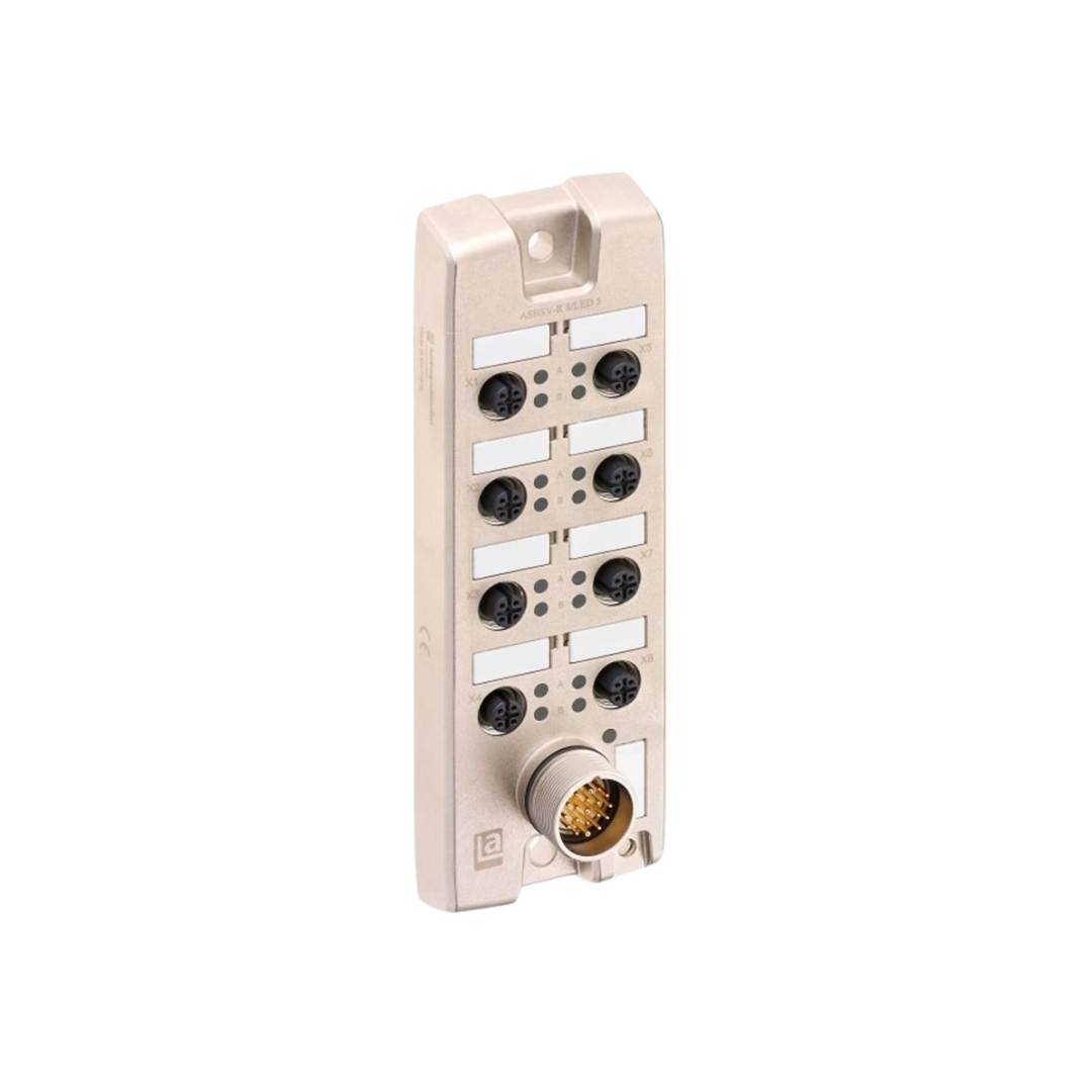8 ports M12 Actuator  Sensor Distribution With LED Box with M23 Quick-Disconnect for control cable